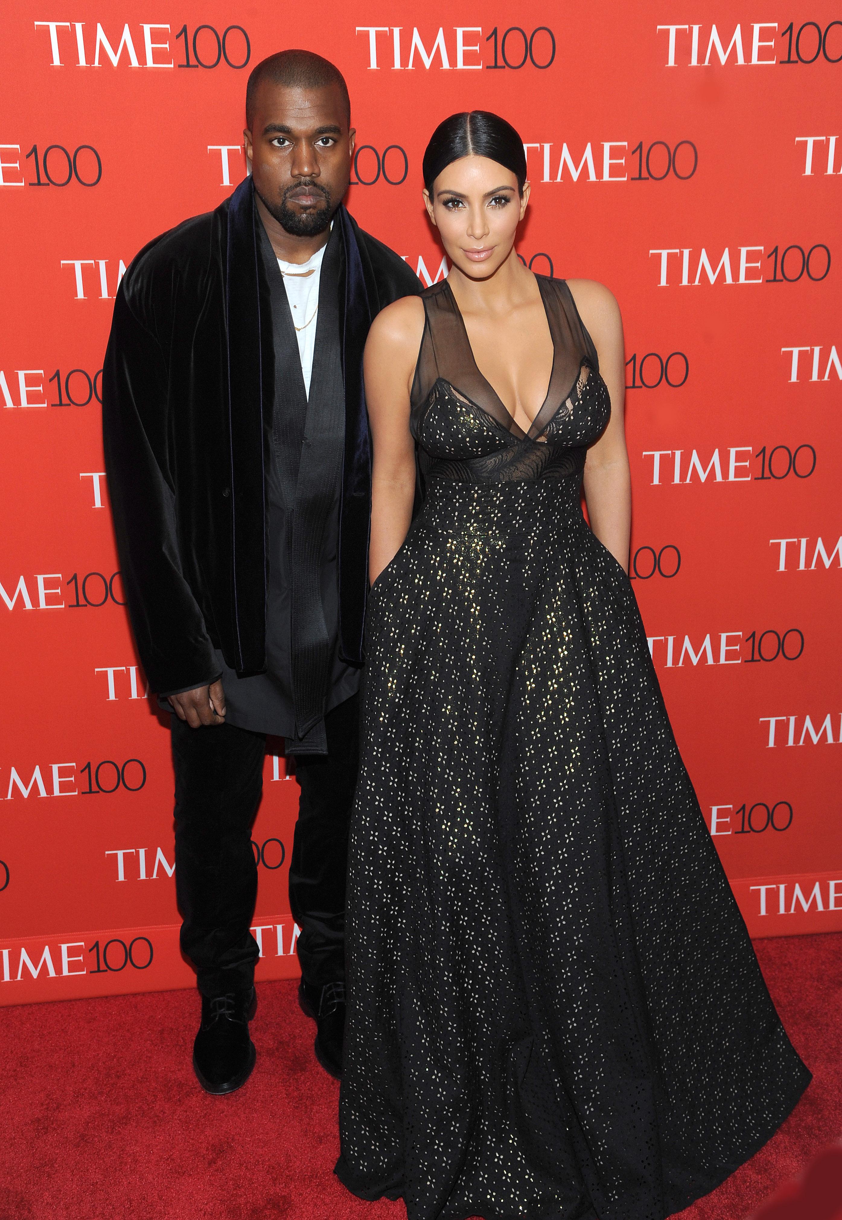 На церемонии The TIME 100 Gala, 2015 New York, NY- April 21: Kanye West And Kim Kardashian West Attend The TIME 100 Gala At The Frederick P. Rose Hall On April 21, 2015 In New York City.КРЕДИТ Capital Pictures/Legion Media