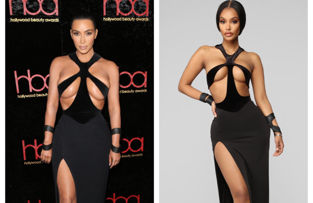 Ким Кардашьян в платье Mugler и вариант Fashion Nova Ким Кардашьян в платье Mugler и вариант Fashion Nova